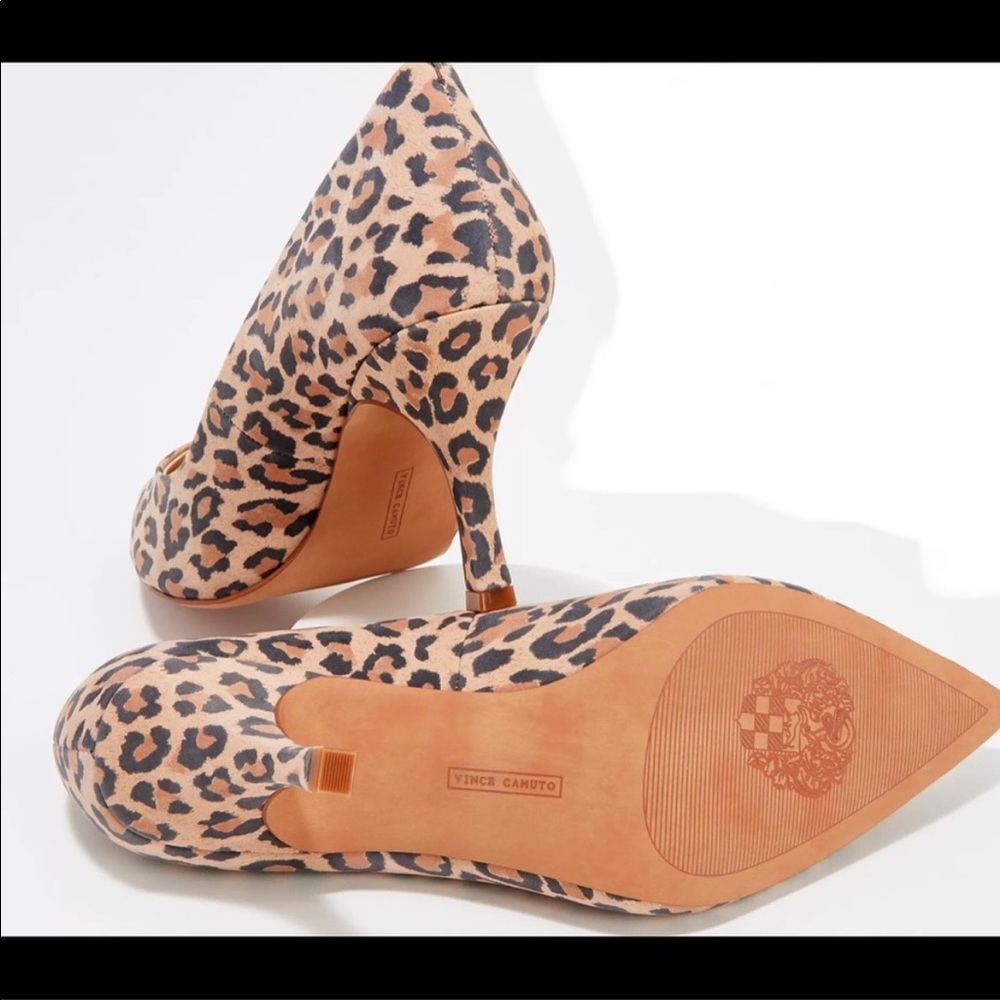 Vince Camuto Leather Mid-Heel Pumps - Rachella - Picture 2 of 11